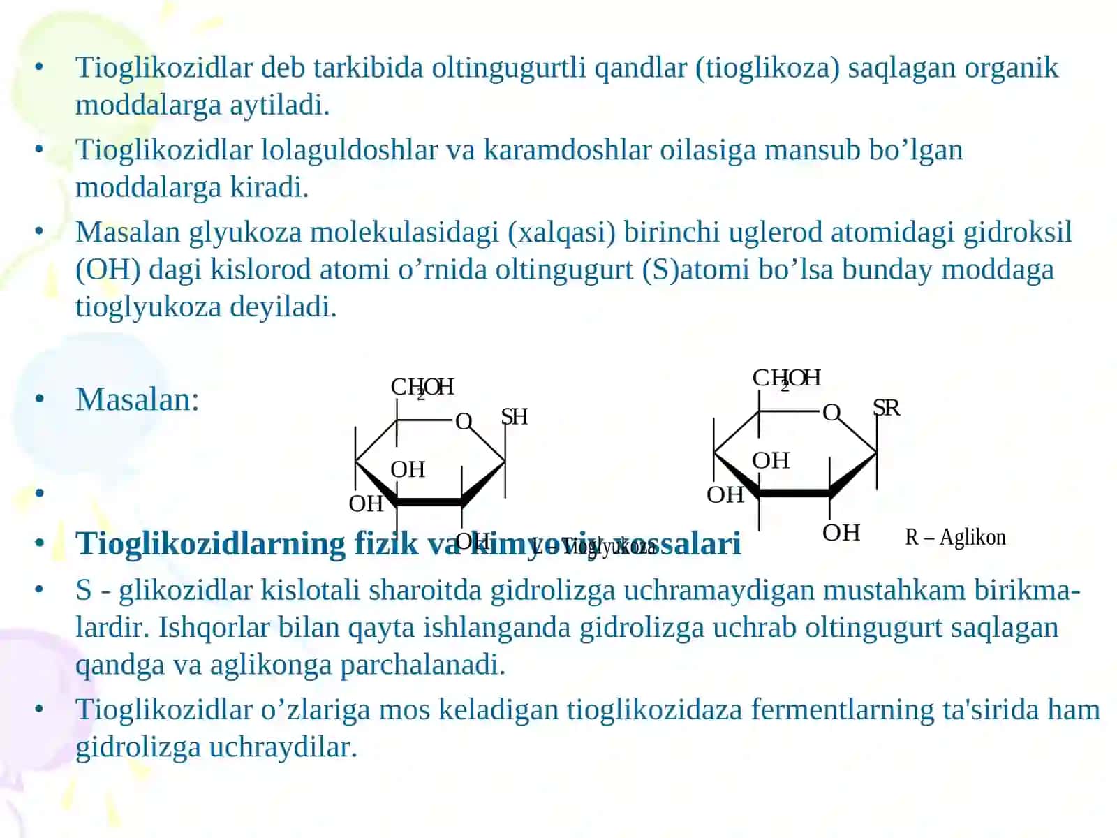 Tioglikozidlar va sianoglikozidlar 3