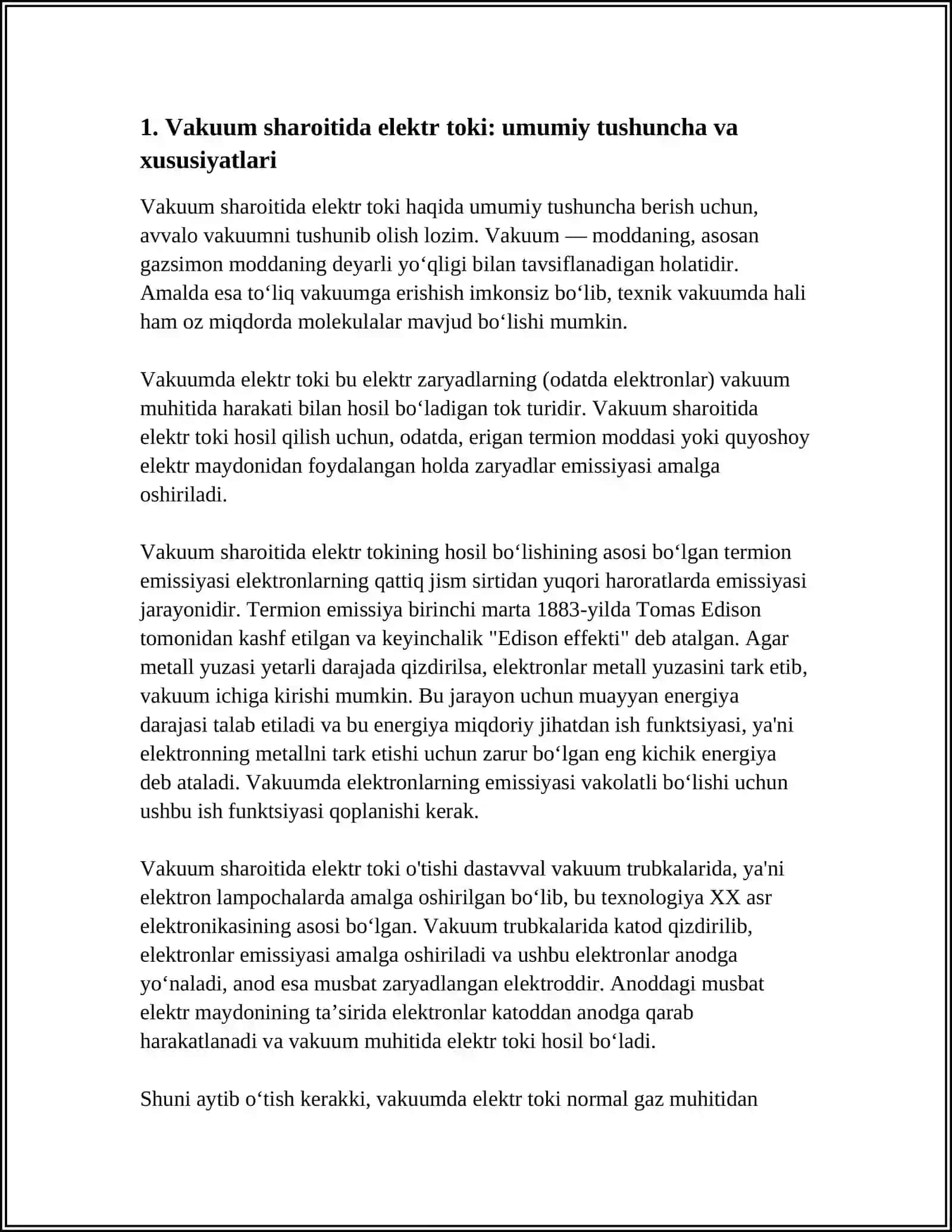 VAKUUM VA GAZLARDA ELEKTR TOKI.O'TA OTKAZIVCHANLIK 3