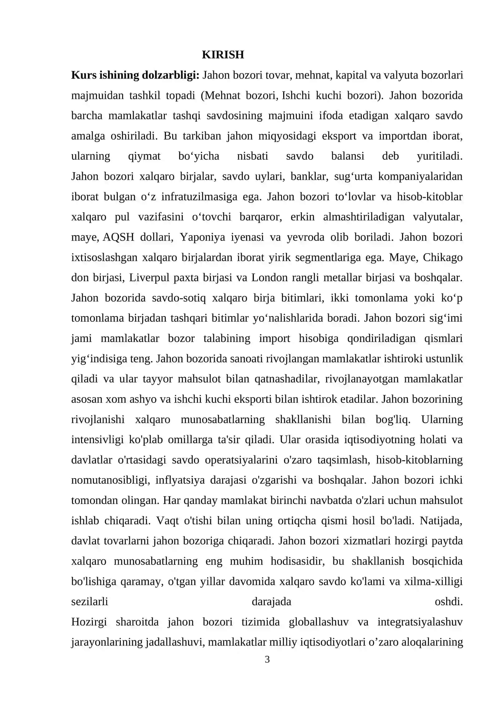 O‘zbekiston Respublikasining Butun jahon savdo tashkilotiga azo bo’lib kirishi masalalari 3
