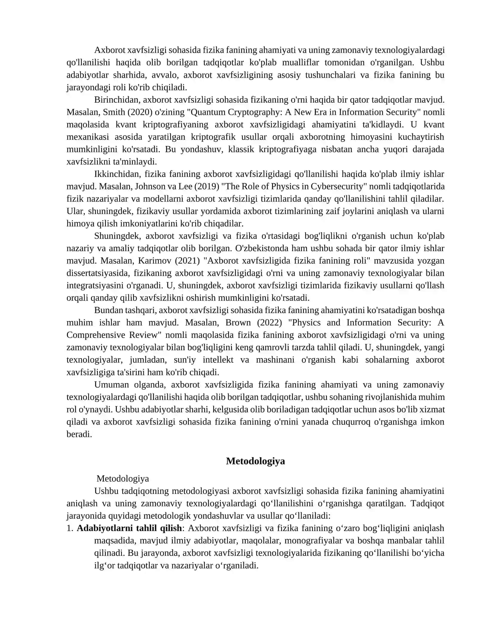 AXBOROT XAVFSIZLIGIDA FIZIKA FANINING AHAMIYATI VA UNING ZAMONAVIY TEXNOLOGIYALARDAGI QO'LLANILISHI 3