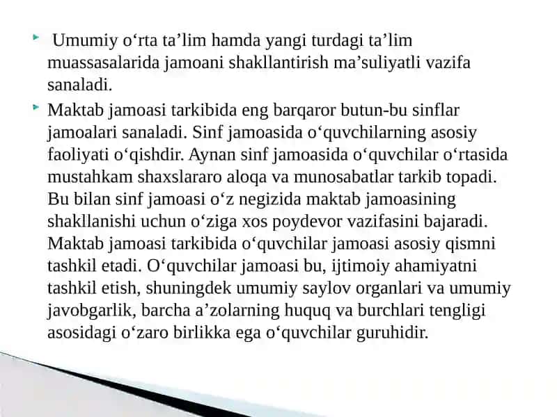 O’quvchilar jamoasini tashkil etish va tarbiyalash ishini rejalashtirish 3