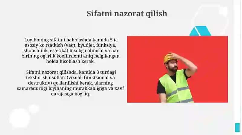 Loyihaning sifat menejmenti 3
