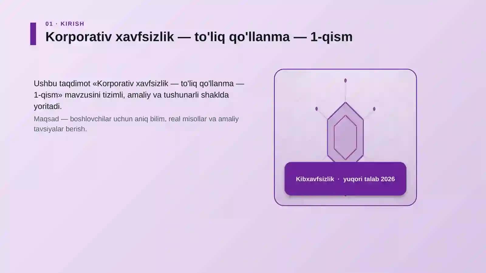Korporativ xavfsizlik — to'liq qo'llanma — 1-qism 3