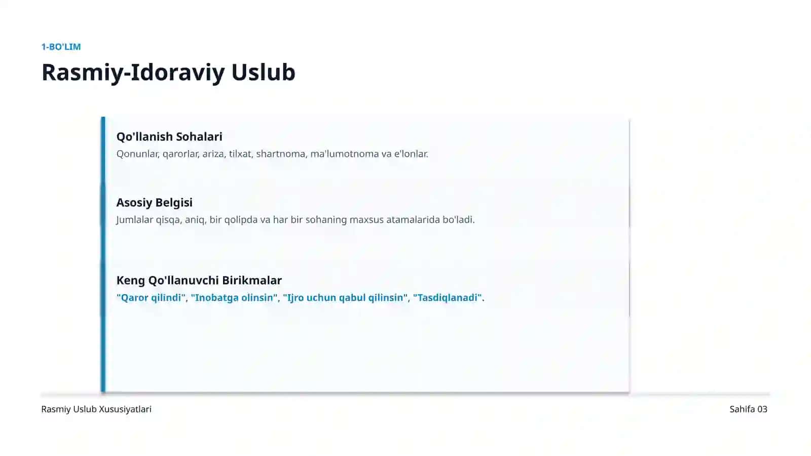 RASMIY VA BOSHQA NUTQ USLUBLARI 3
