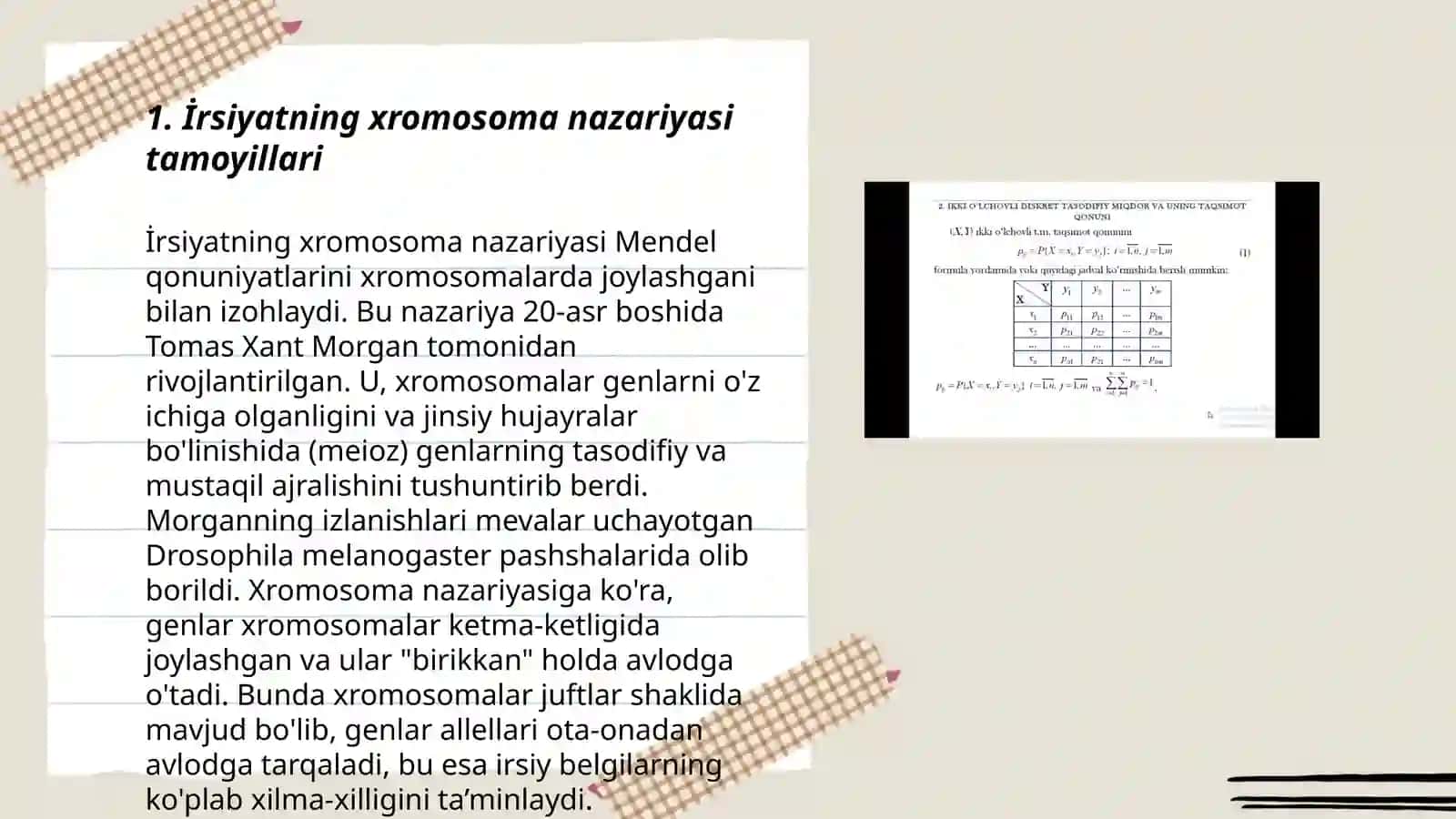 İrsiyatning xromosoma nazariyasi 3