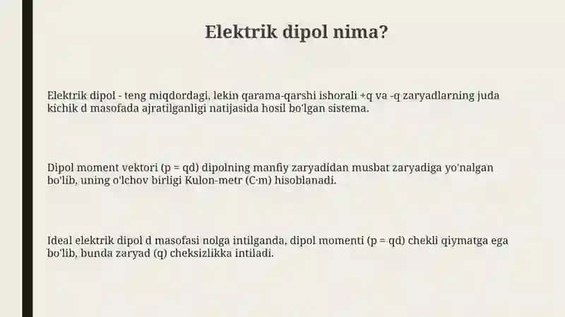 Elektr dipol 3