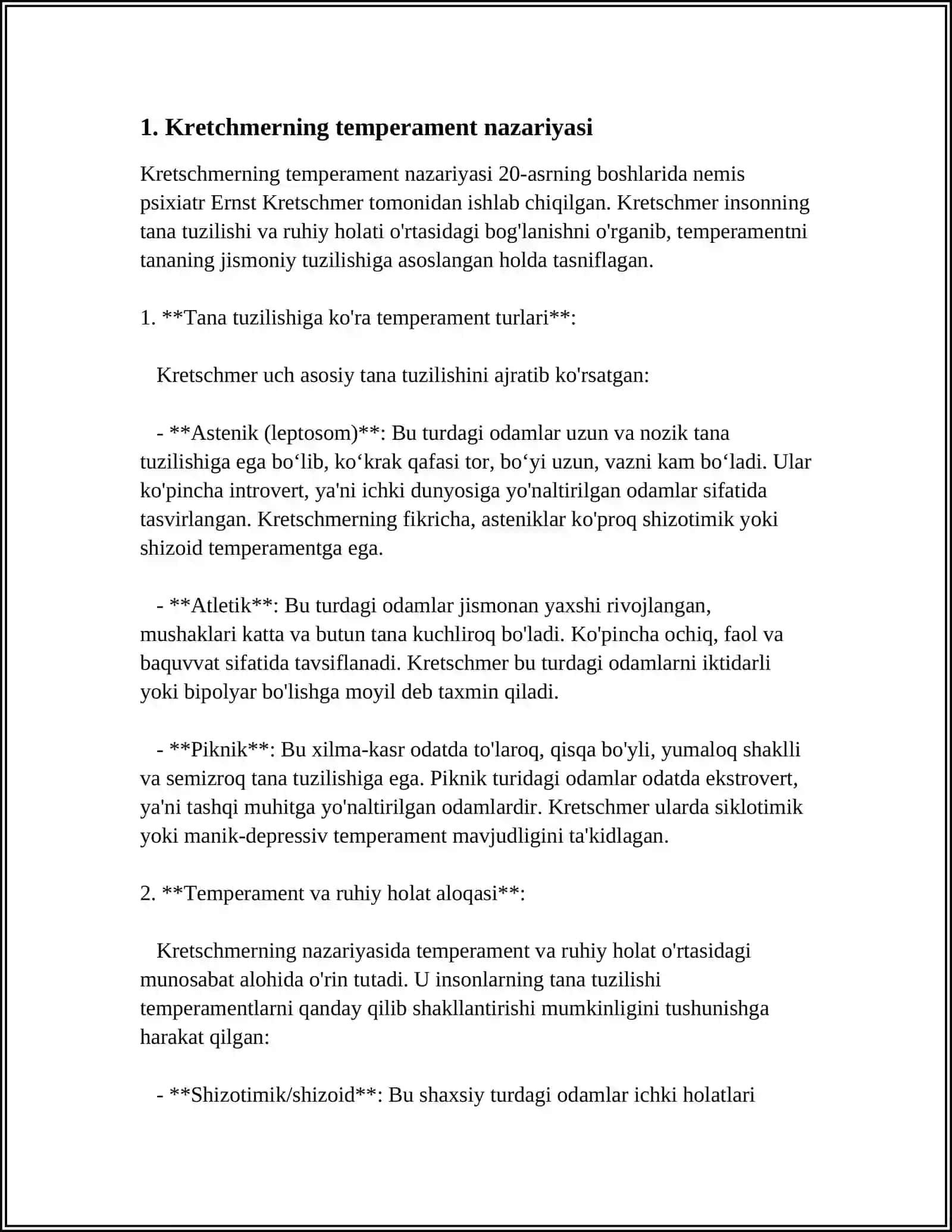 KRECHMERNING "TEMPERAMENT" NAZARIYASI 3