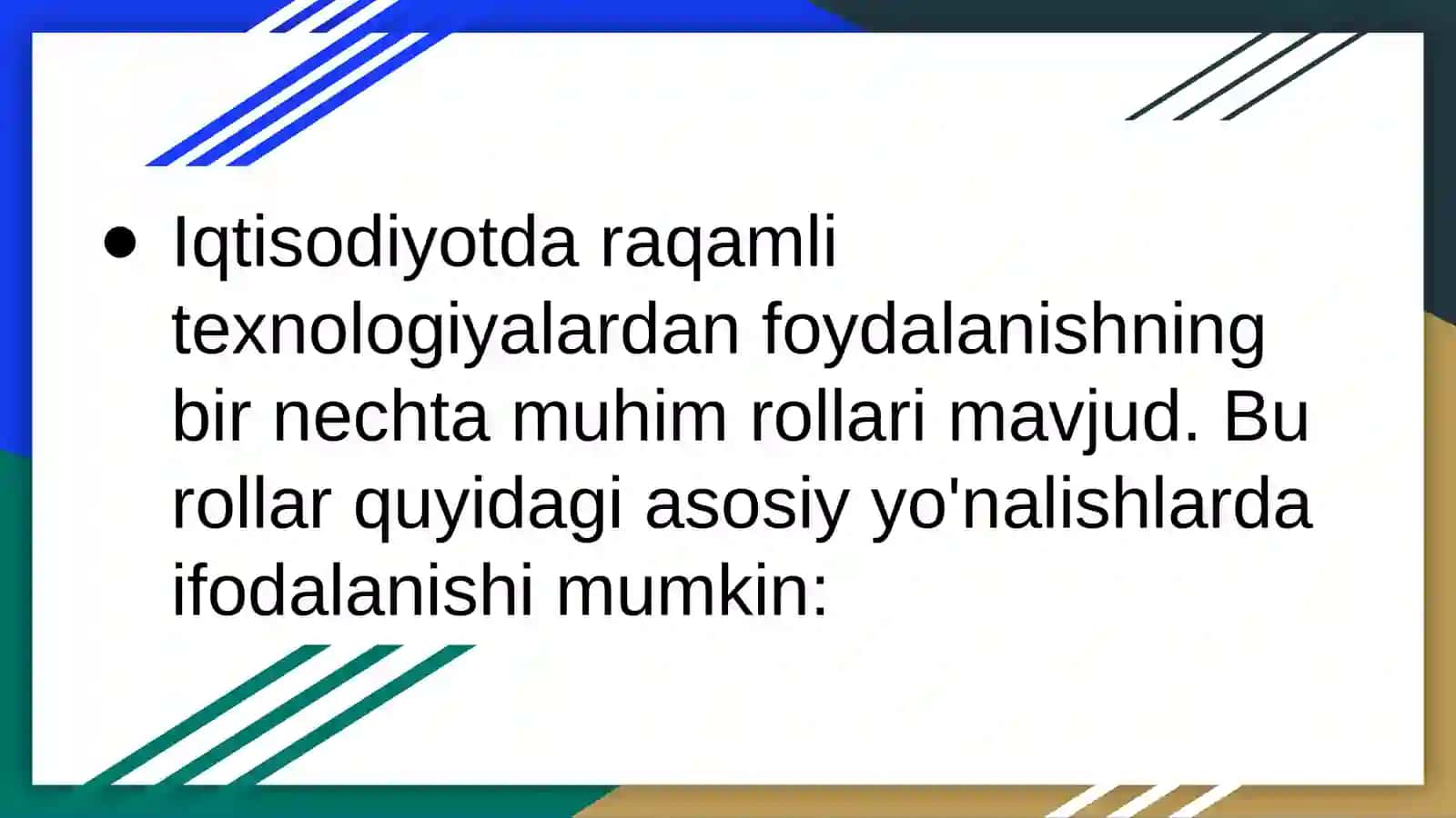 Iqtisodiyotda raqamli texnologiyalardan foydalanishning rollari 3