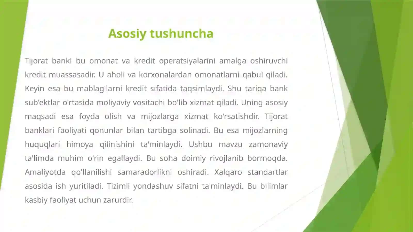 TIJORAT BANKLARINING FAOLIYATI VA XIZMATLARI 3