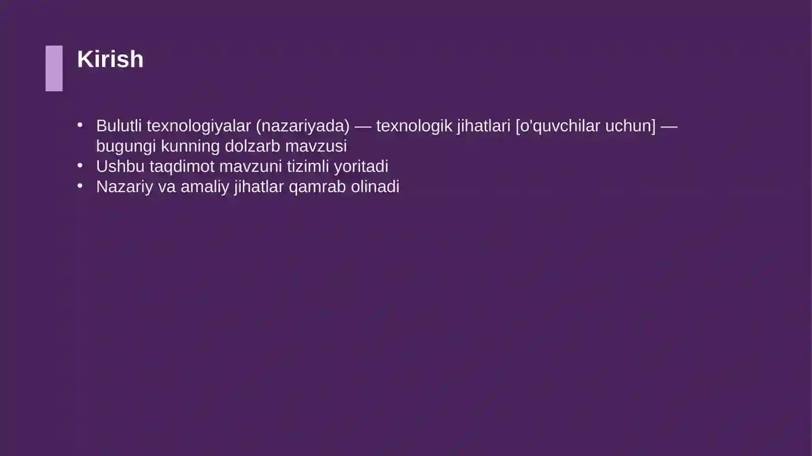 Bulutli texnologiyalar (nazariyada) — texnologik jihatlari [o'quvchilar uchun] 3