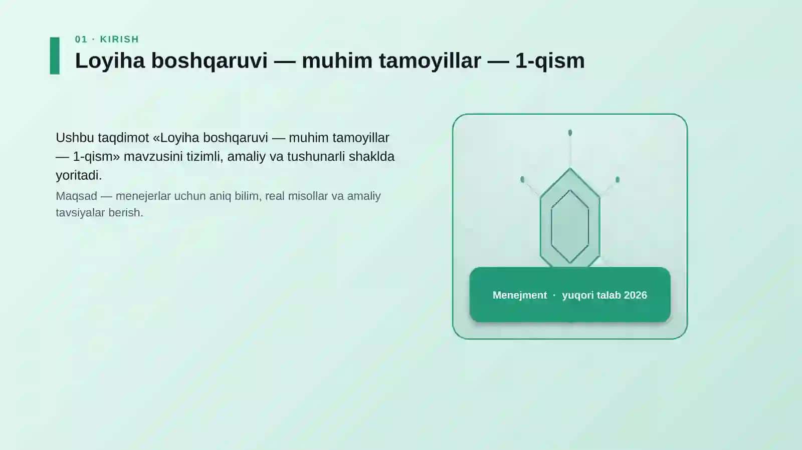 MENEJMENT Loyiha boshqaruvi — muhim tamoyillar — 1-qism 3