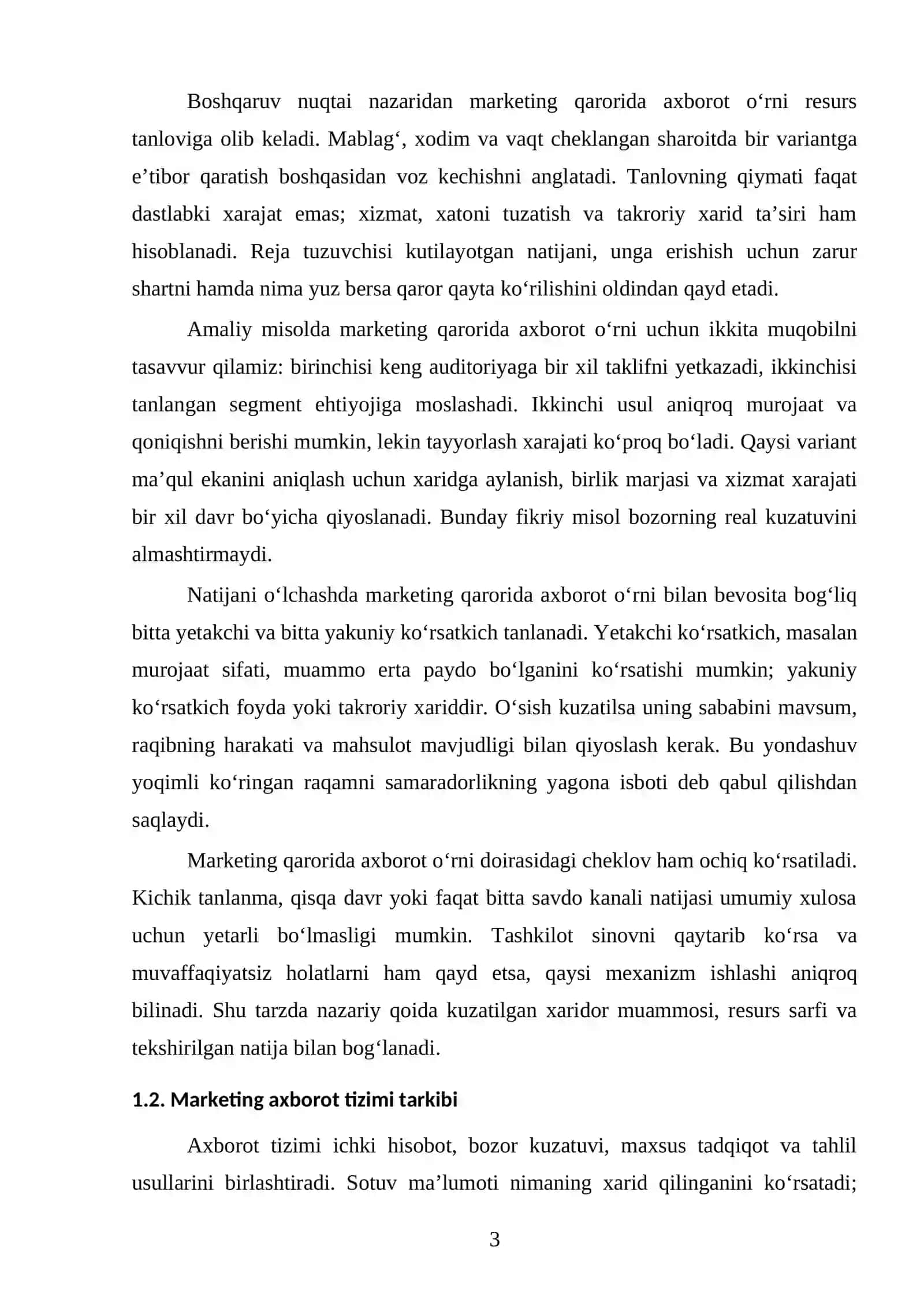 Marketing faoliyatini axborot bilan ta’minlash 3