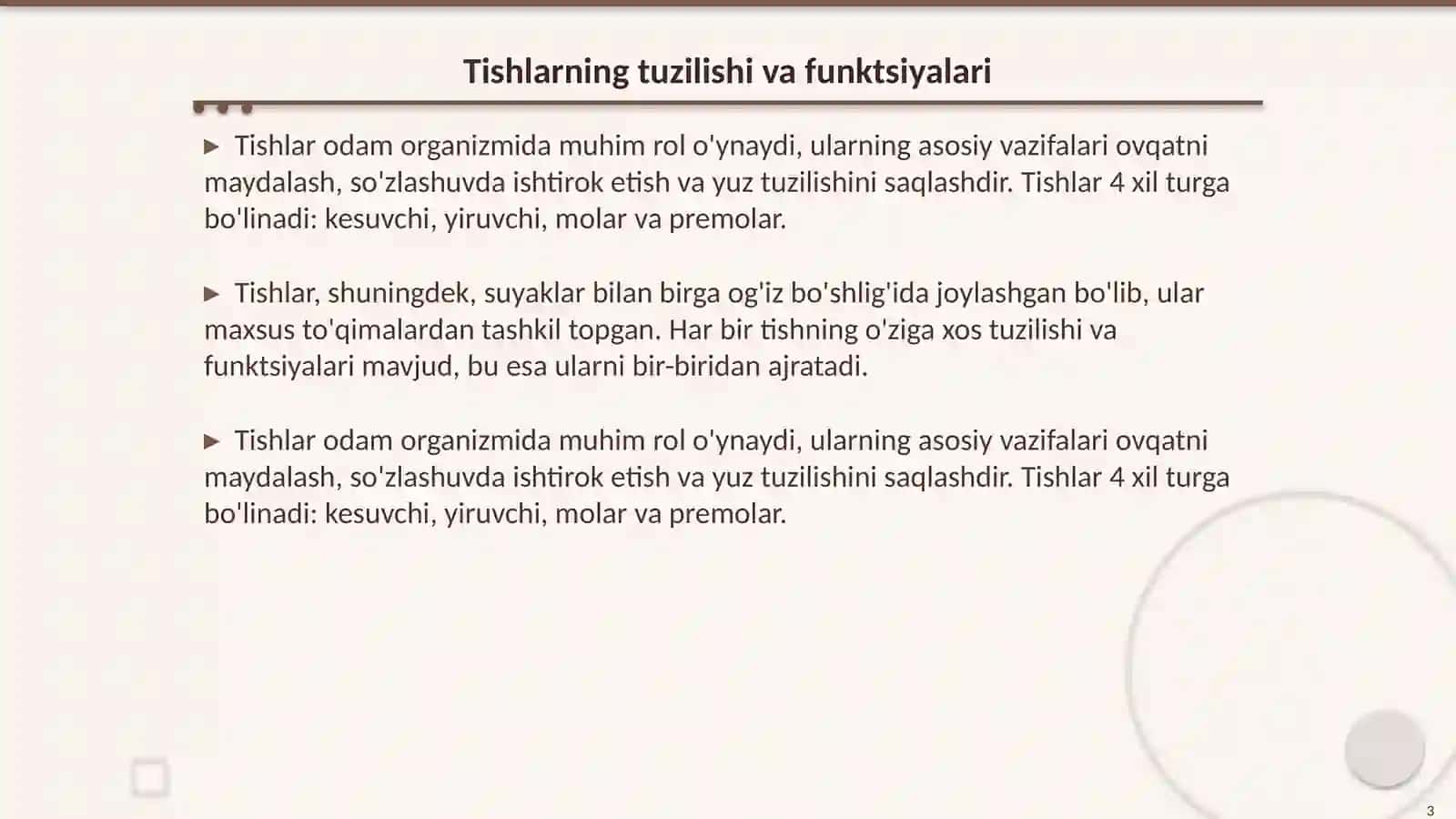 Tish anatomiyasi va gitsalogiyasi 3