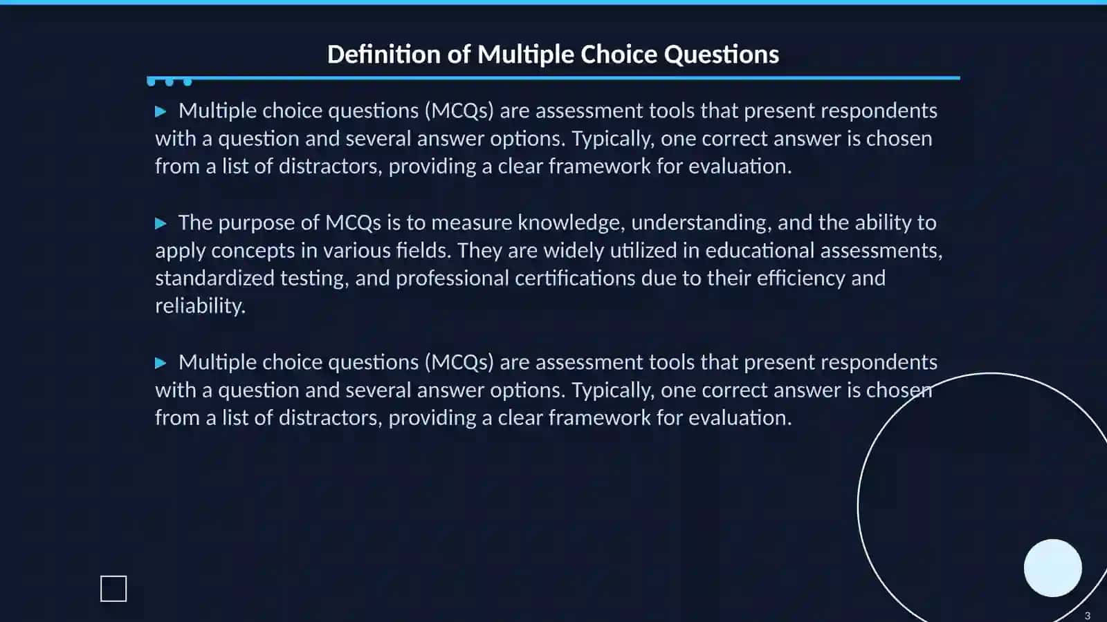 Multiple choice 3