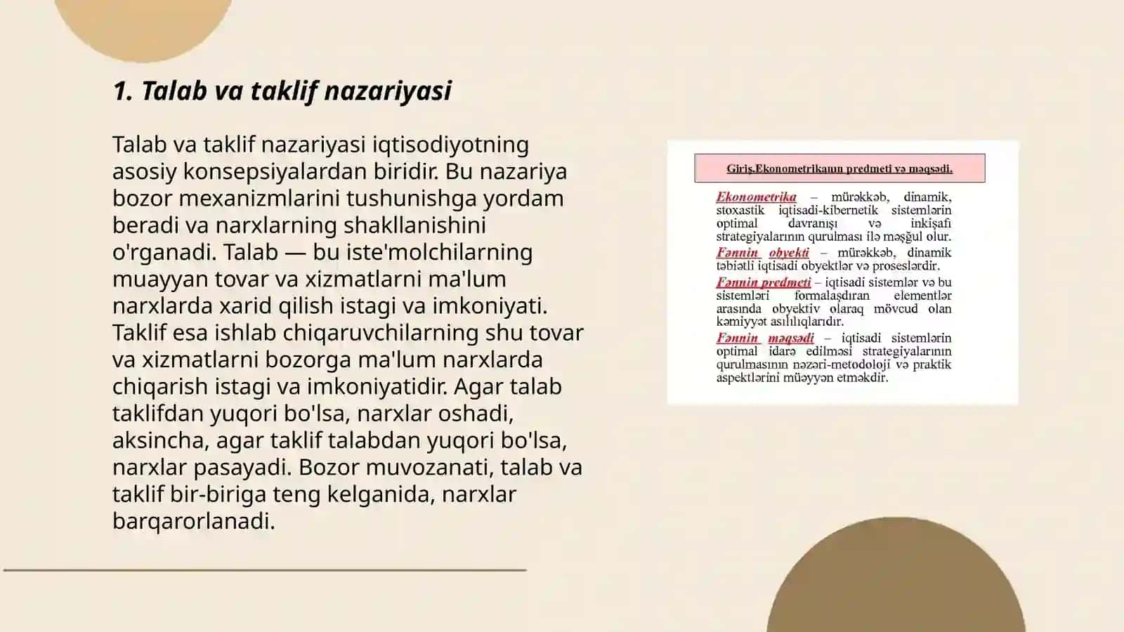 Mikro iqtisodiyot fanining predmeti va metri 3