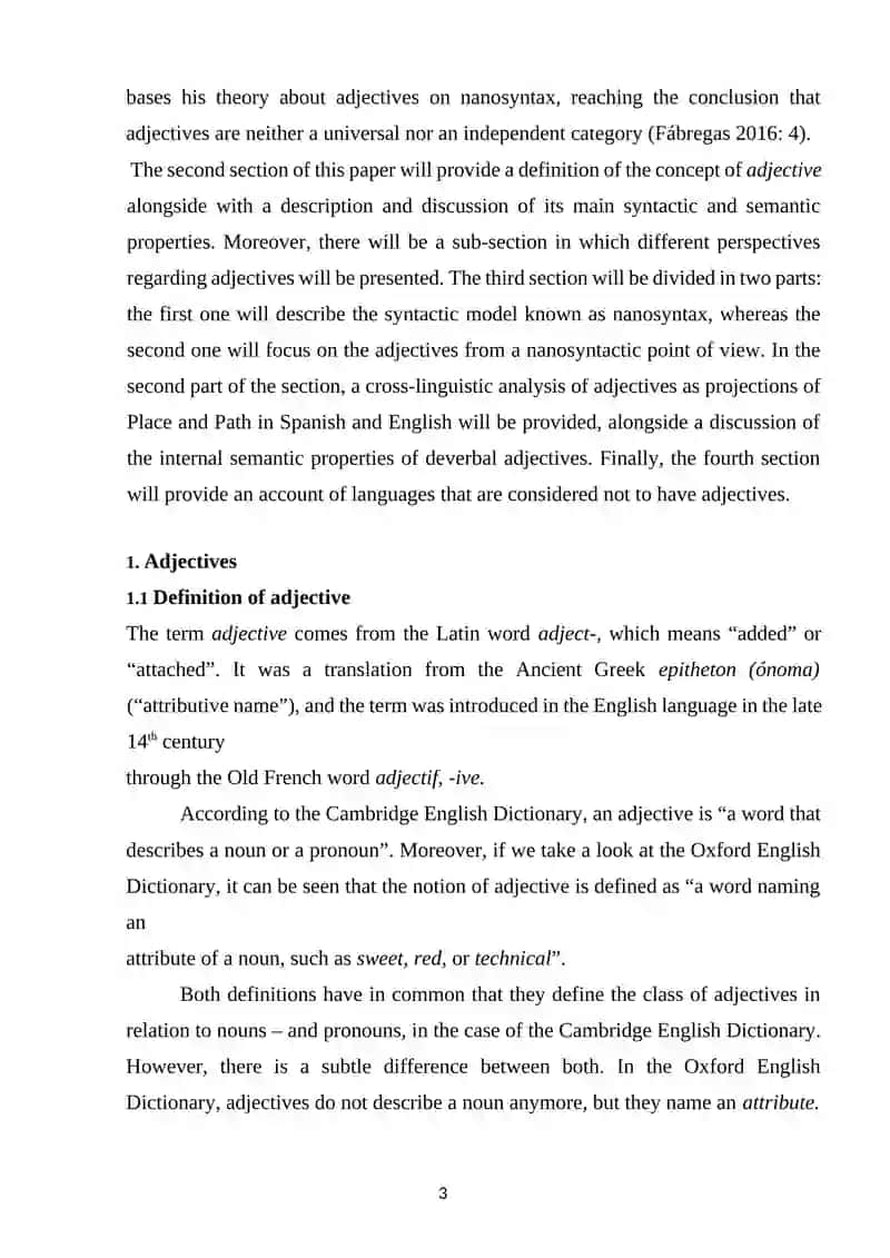 The Problem of Categories in Adjectives 3