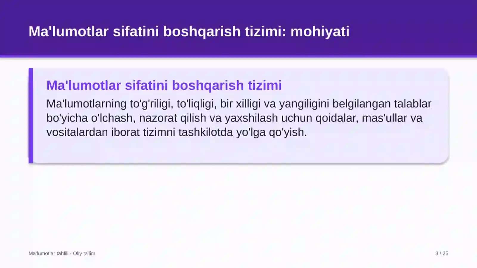 bolalar musiqa va san'at maktablarida ma'lumotlar sifatini boshqarish tizimini joriy etish 7139 3