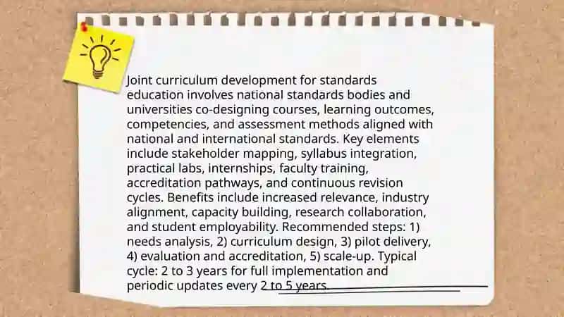 Joint curriculum development for standards education 3