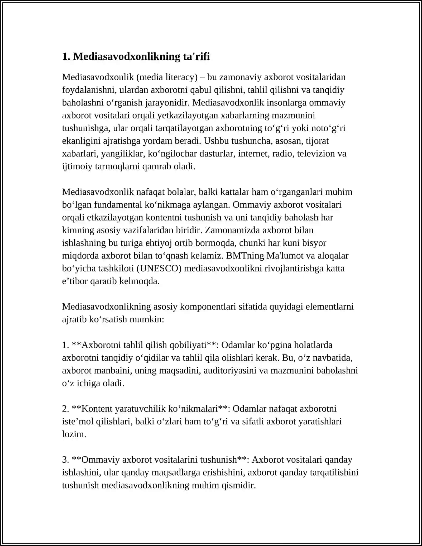 MEDIASAVODXONLIK TUSHUNCHASI VA UNING AHAMIYATI 3