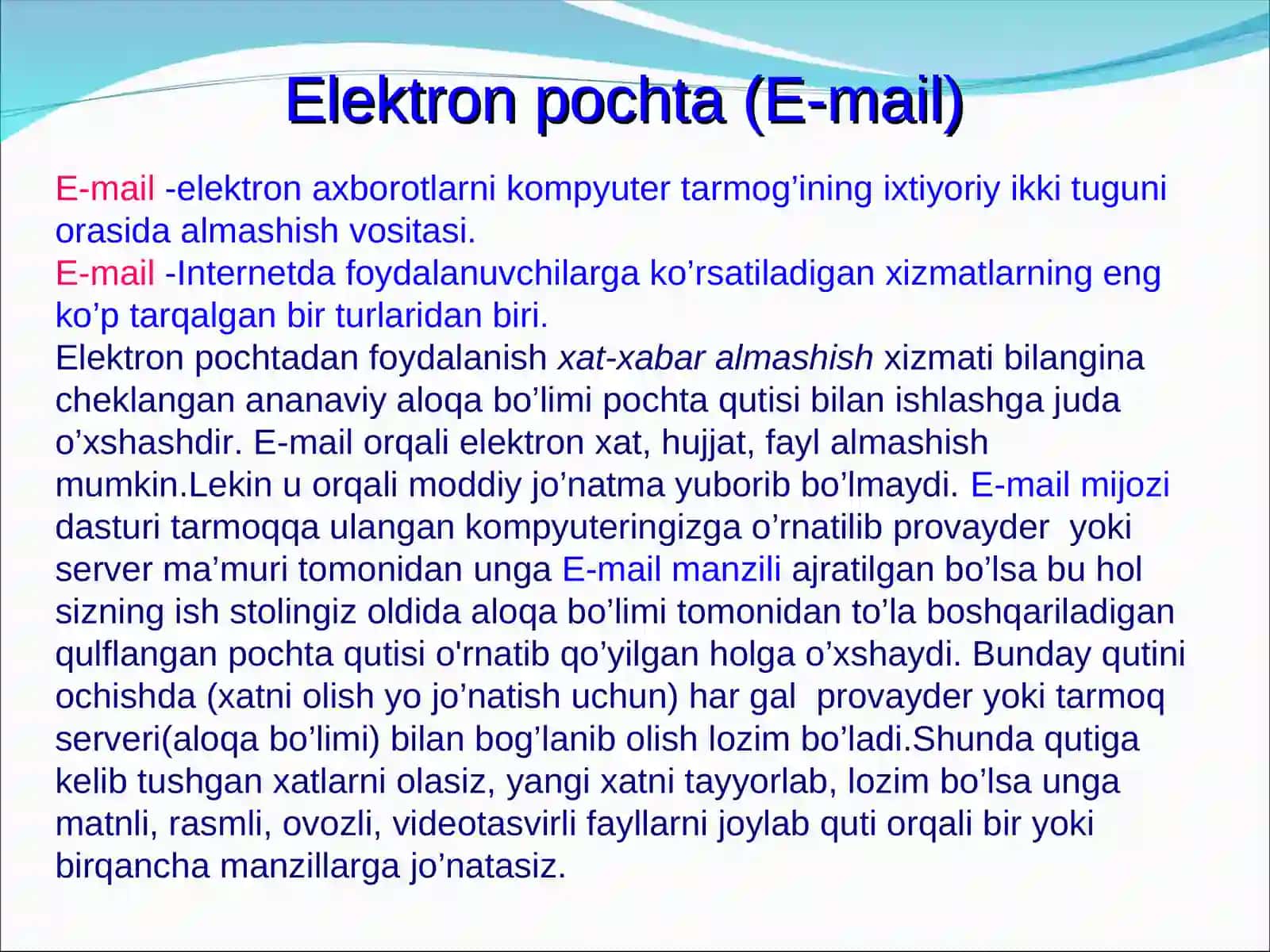 Elektron Pochta(E-mail) 3