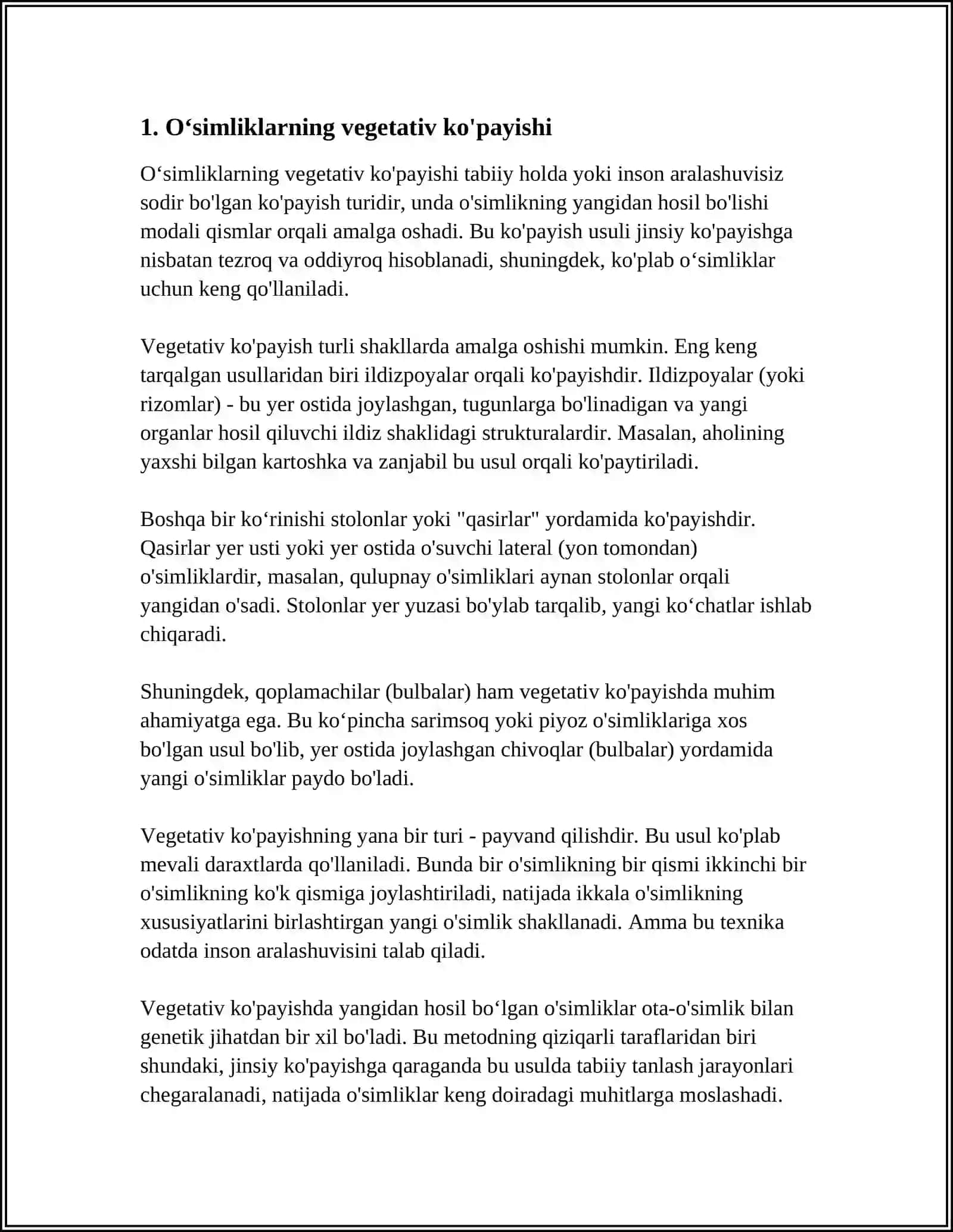 Oʻsimliklarning Qayta Tiklanishi va Koʻpayishi 3