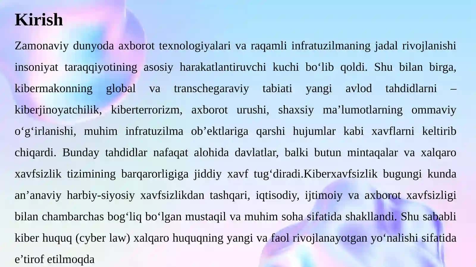 Kiber huquq sohasiga oid mintaqaviy kelishuvlar va shartnomalar 3