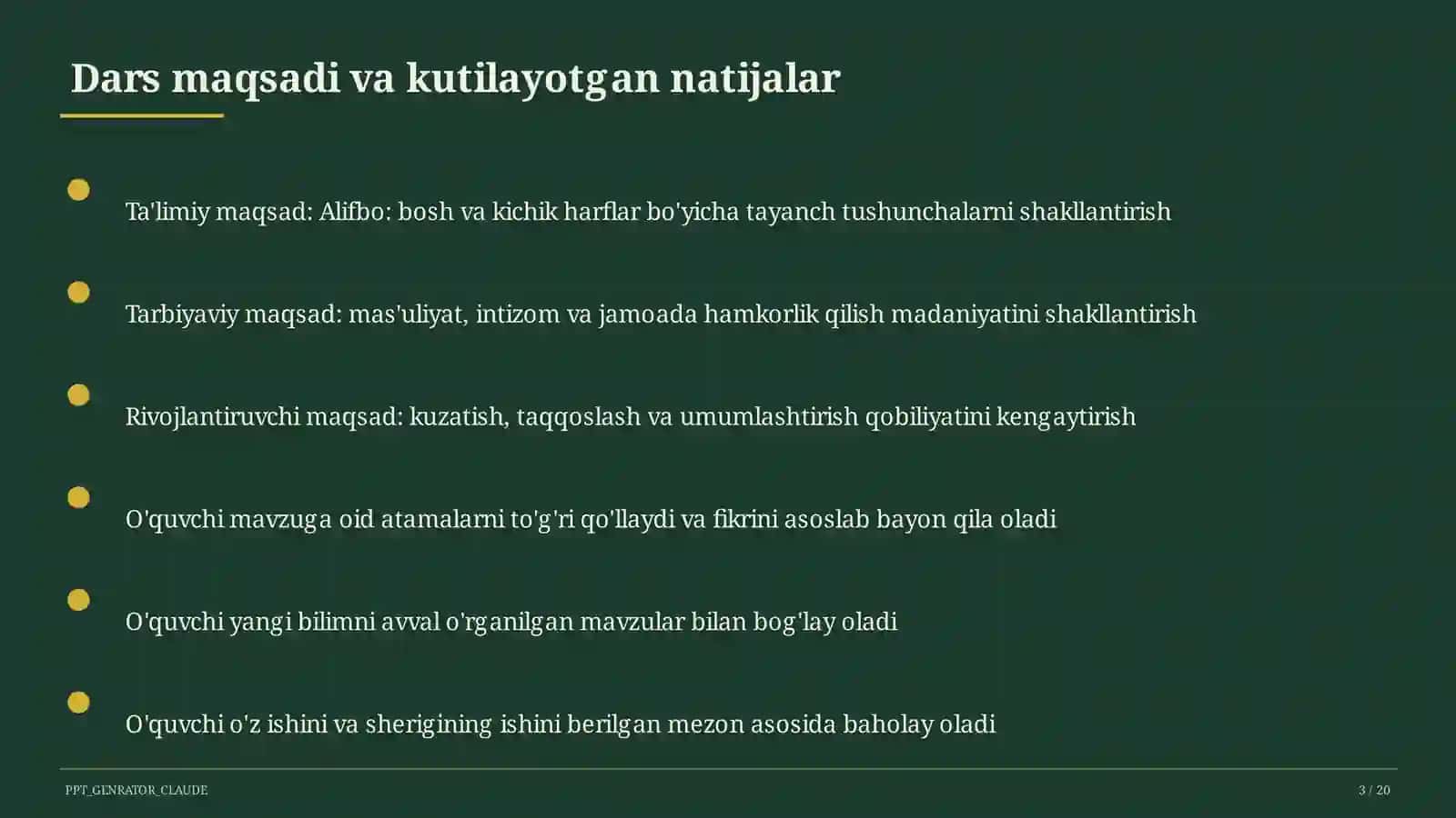 Alifbo: bosh va kichik harflar (1-sinf) 3