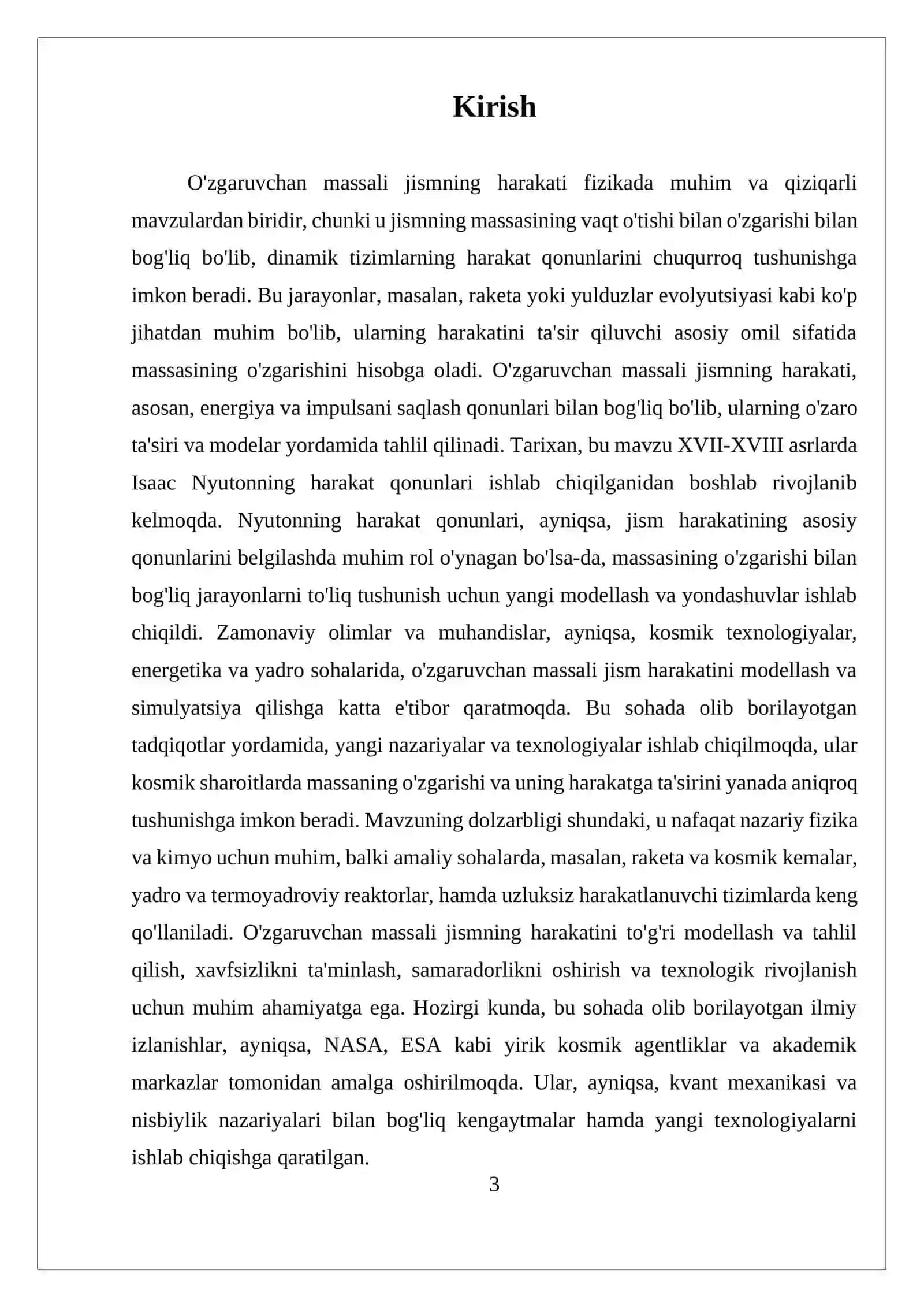 O'zgaruvchan massali jismning harakati 3
