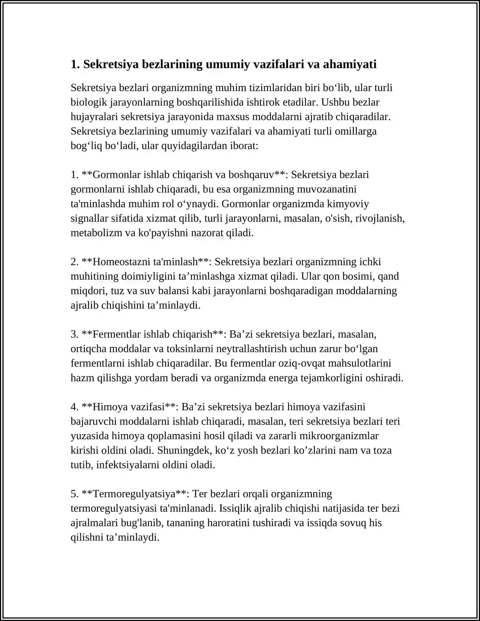SEKRITSIYA BEZLARINING AHAMIYATI 3