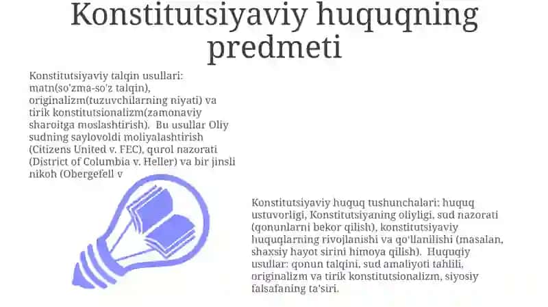 Konstitutsiyaviy huquq predmeti, tushunchasi va uslublari 3