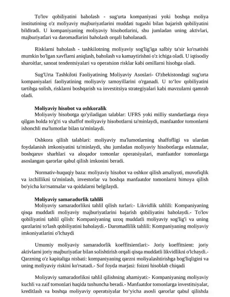 Sug'Urta Tashkiloti Faoliyatining Moliyaviy Asoslari 3