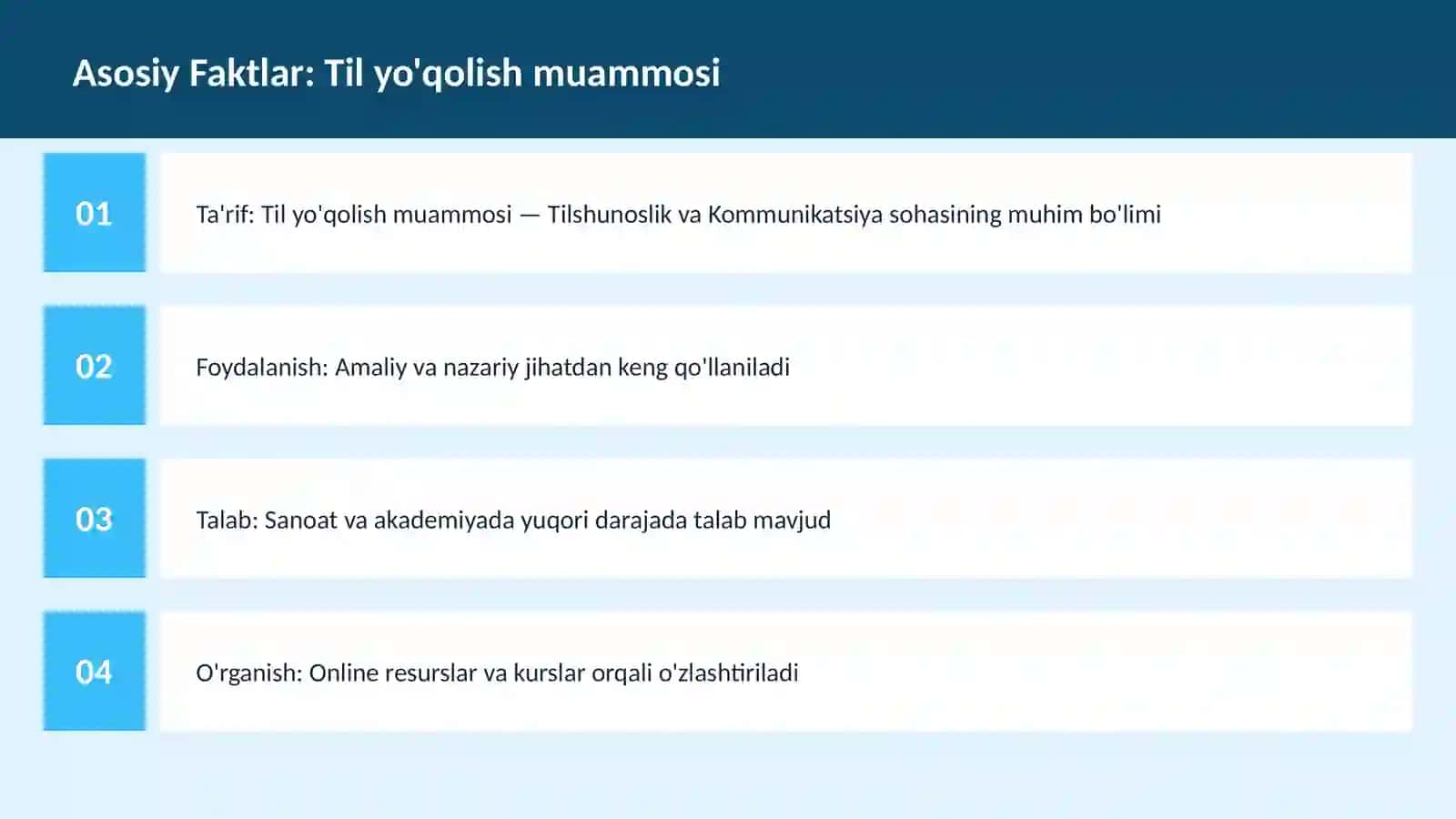 Til yo'qolish muammosi 3