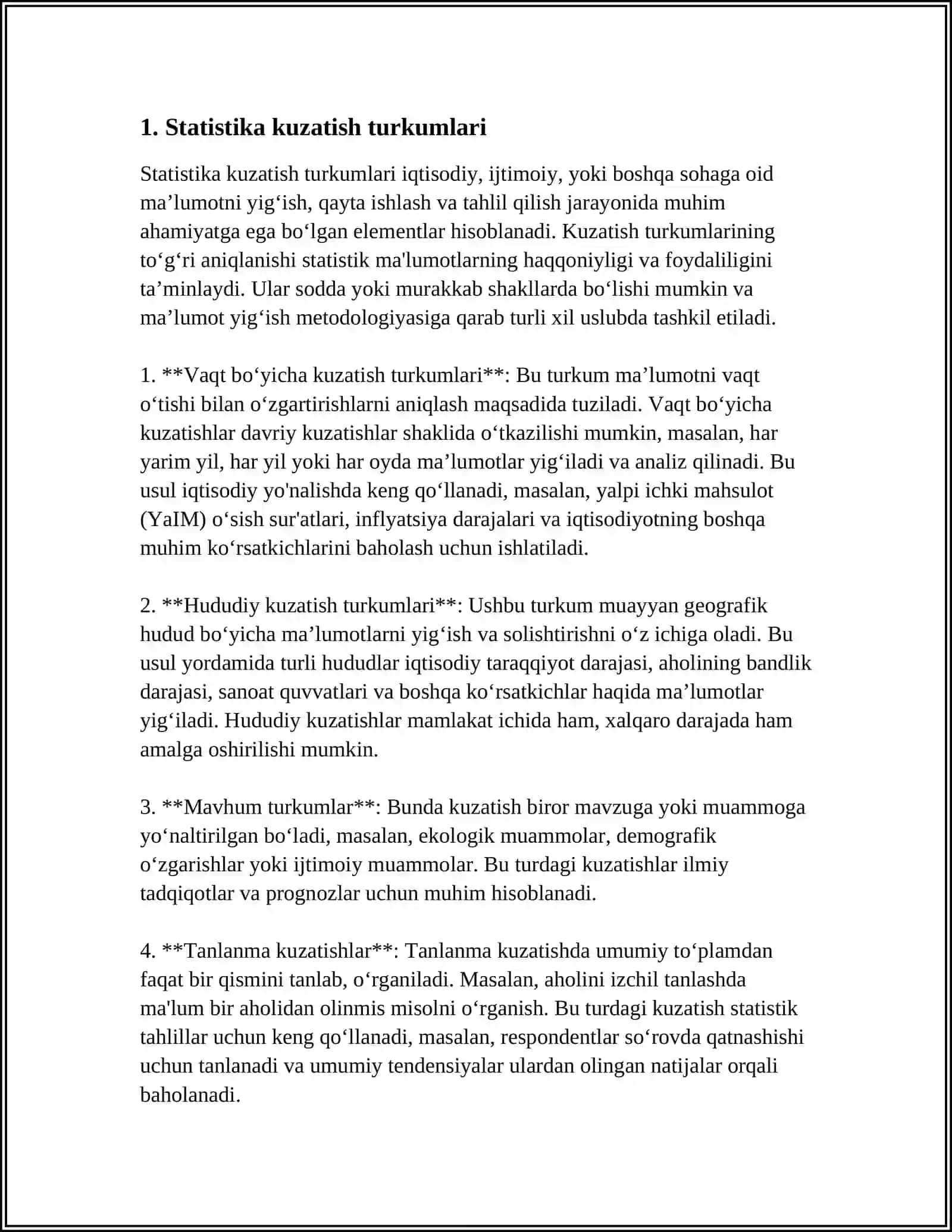 STATISTIK KUZATISHNING DASTURIY-USLUBIY VA TASHKILIY MASALALARI 3