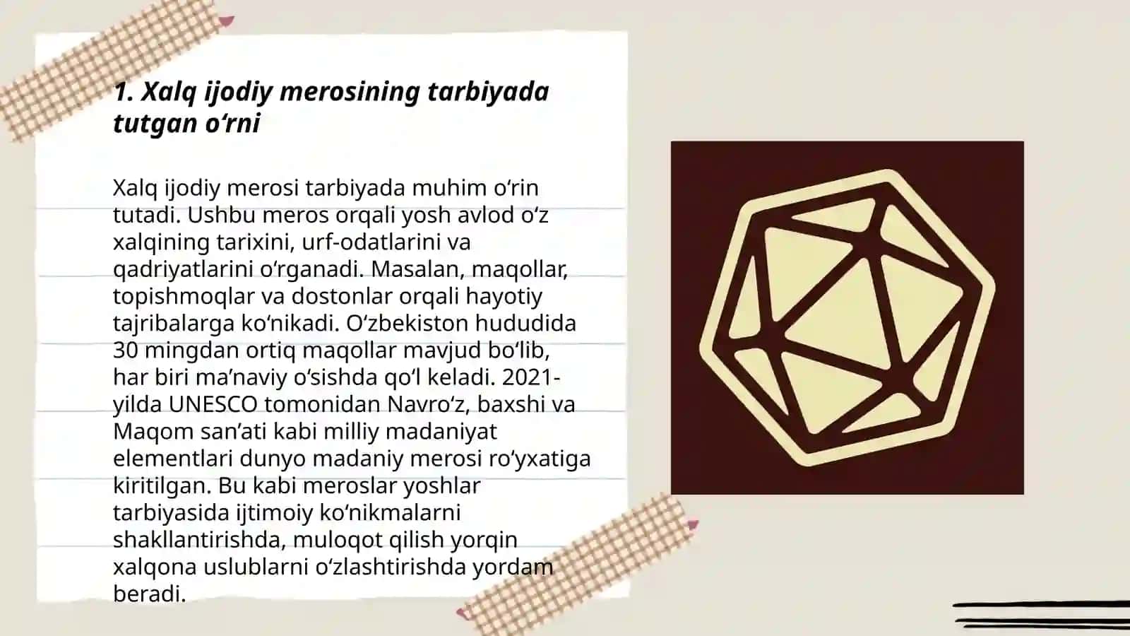 Xalq ijodiy merosi tarbiyada tutgan o‘rni 3