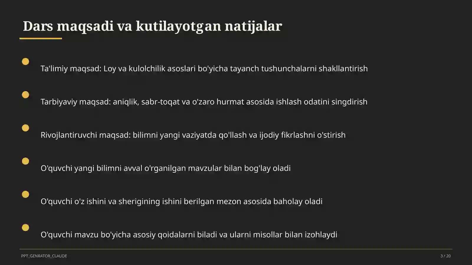 Loy va kulolchilik asoslari (4-sinf) 3