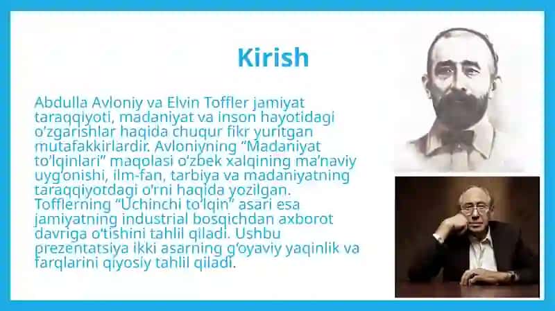 Avloniyning Madaniyat to'lqinlari maqolasi va E.Tofflerning Uchinchi to'lqin asarini qiyosiy tahlil etish 3