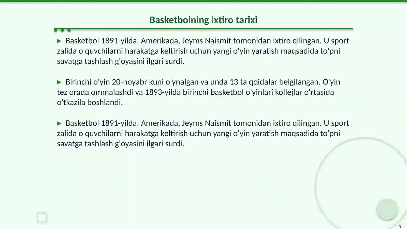 Basketbolning ixtiro tarixi 3