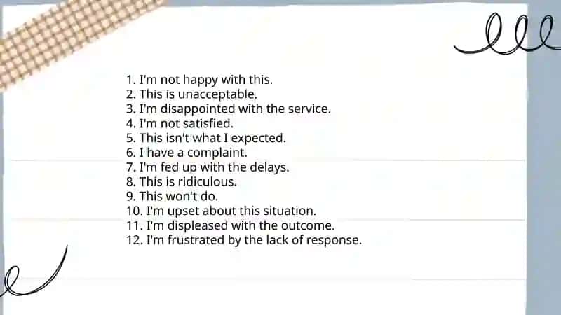 Expressions connected with complaining 3