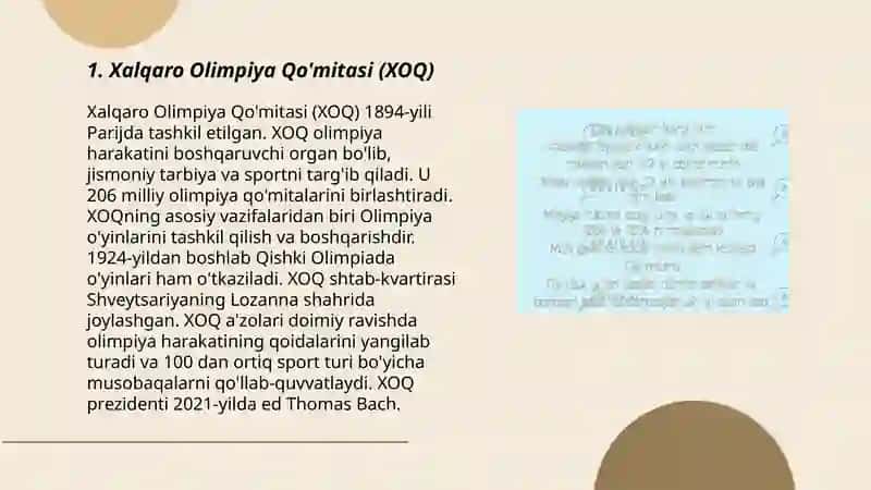 GULDU 75-24 GURUH TALABASI BEKMURODOV TOHIRJON JISMONIY TARBIYA VA OLIMPIYA TARIXI FANIDAN TAQDIMOT 3