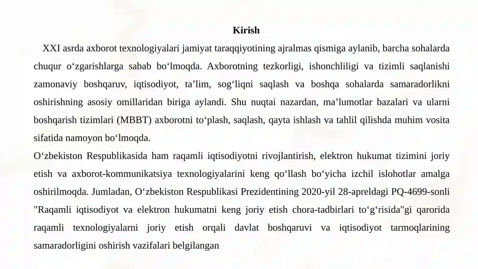 "MA’LUMOTLAR BAZASI VA UNI BOSHQARISH TIZIMI" MAVZUSINI O‘QITISH 3