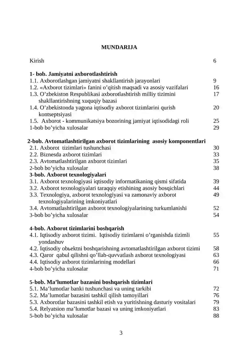 Axborot tizimlari 3