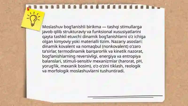 Moslashuv bogʻlanishli birikma 3