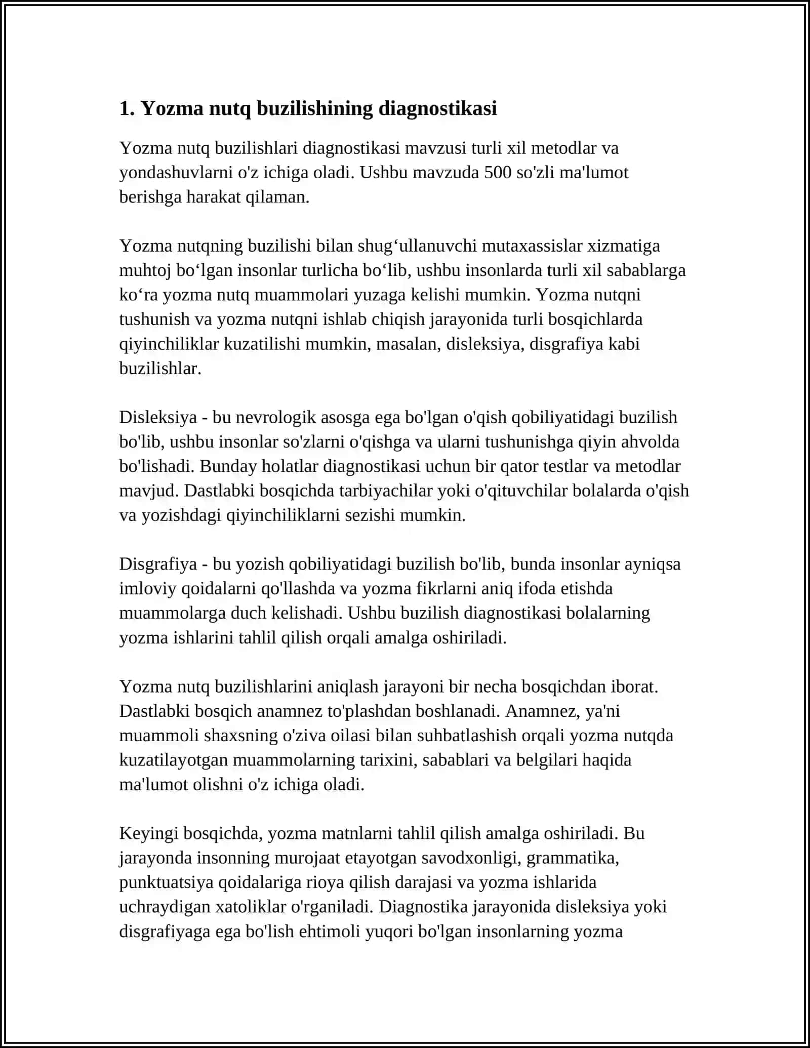 BOSHLANG'ICH SINF O'QUVCHILARIDA YOZMA NUTQ BUZILISHINING TEKSHIRISH METODIKALARI 3