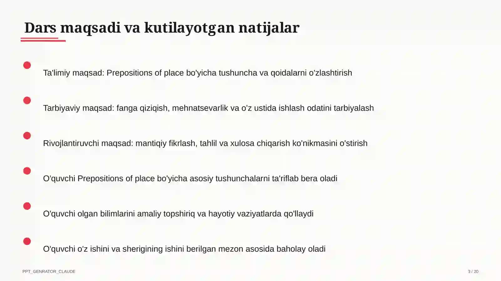 Prepositions of place (4-sinf) 3