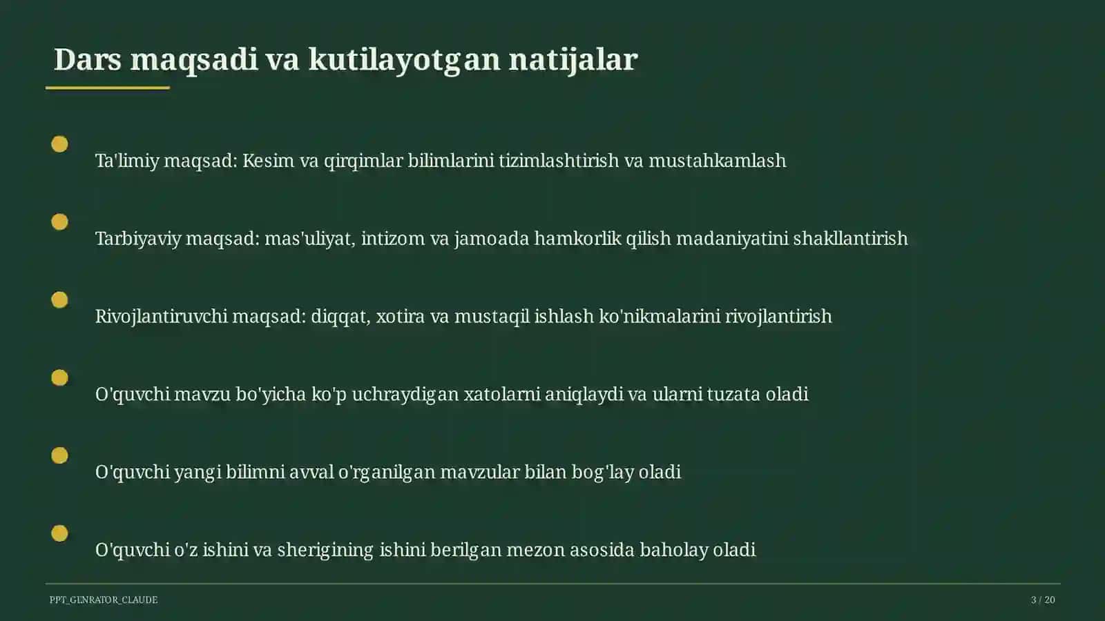 Kesim va qirqimlar (9-sinf) 3