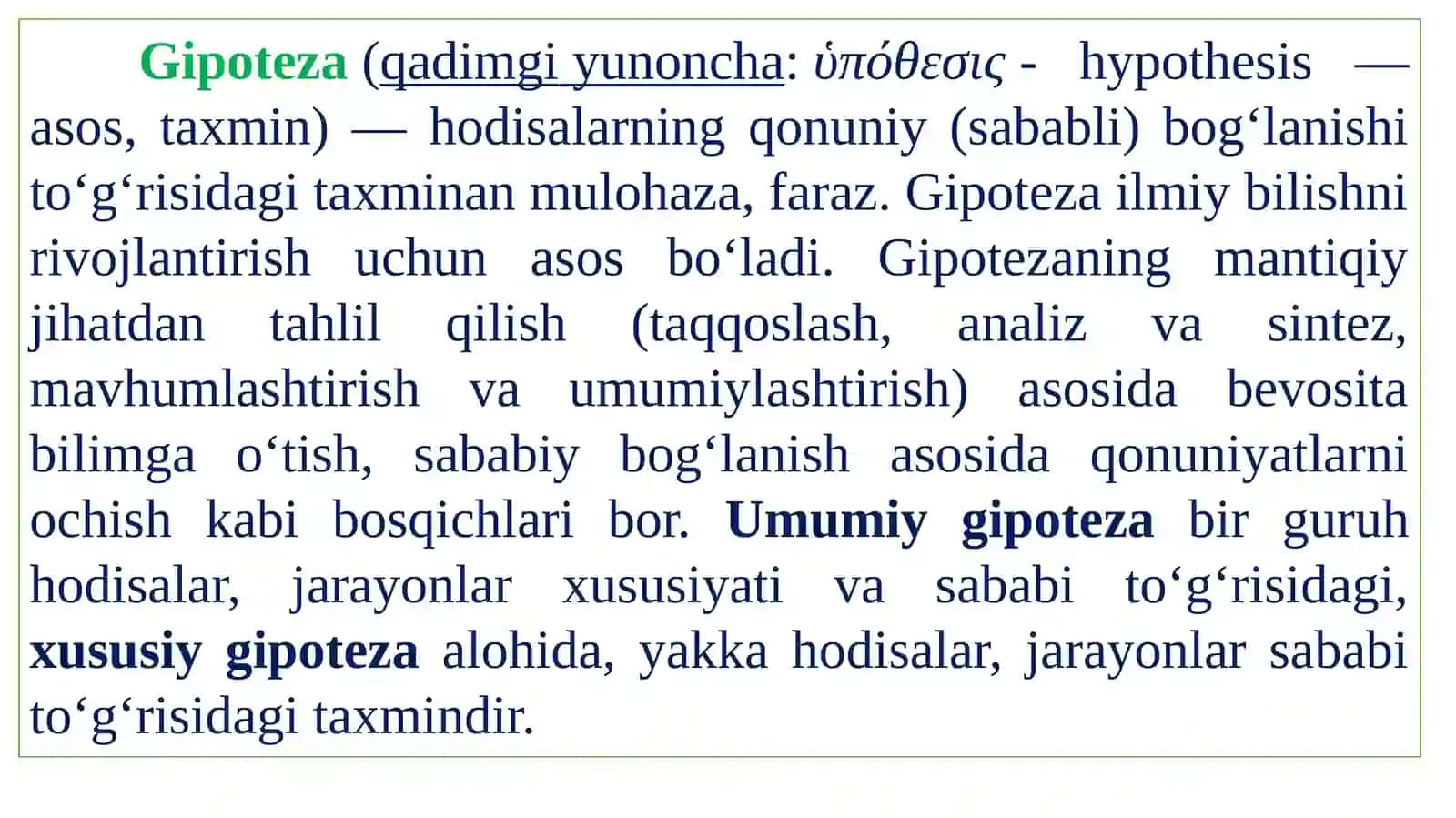 Gipotezalar vaularni tekshirish 3