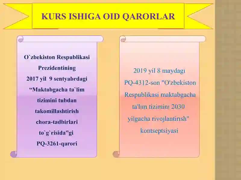 MAKTABGACHA TA`LIM TASHKILOTLARIDA TARBIYALANUVCHILAR SHAXSINI SHAKLLANTIRUVCHI FAOLIYAT TURLARINI TASHKIL QILISH 3