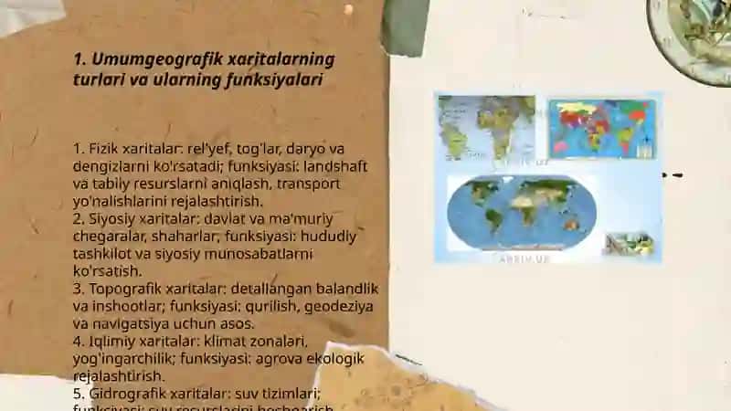Umumgeografik xaritalarni oʻrganish, ularni tahlil qilish va bayoni 3