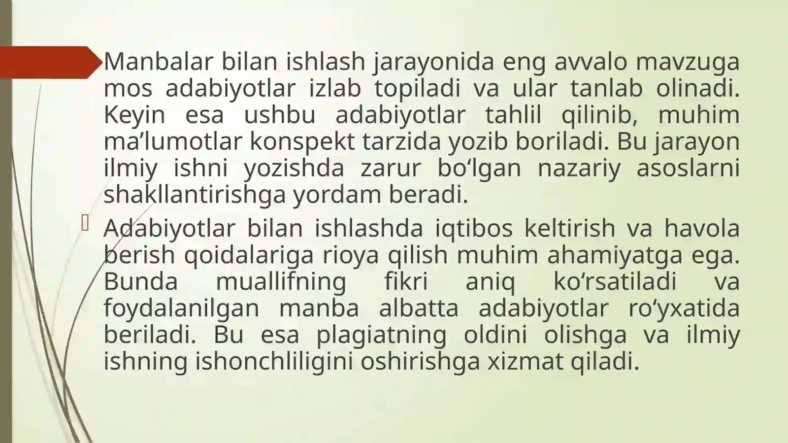 Manbalar va Adabiyotlar Bilan Ishlash AKKK 3