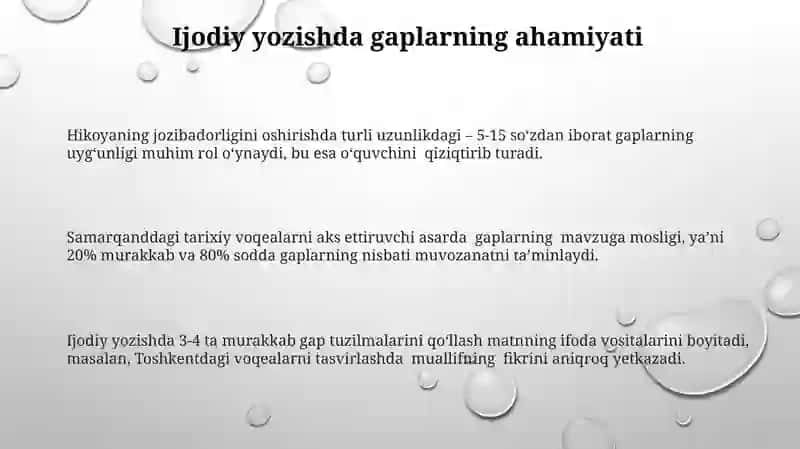 Gaplar ustida ishlash 3